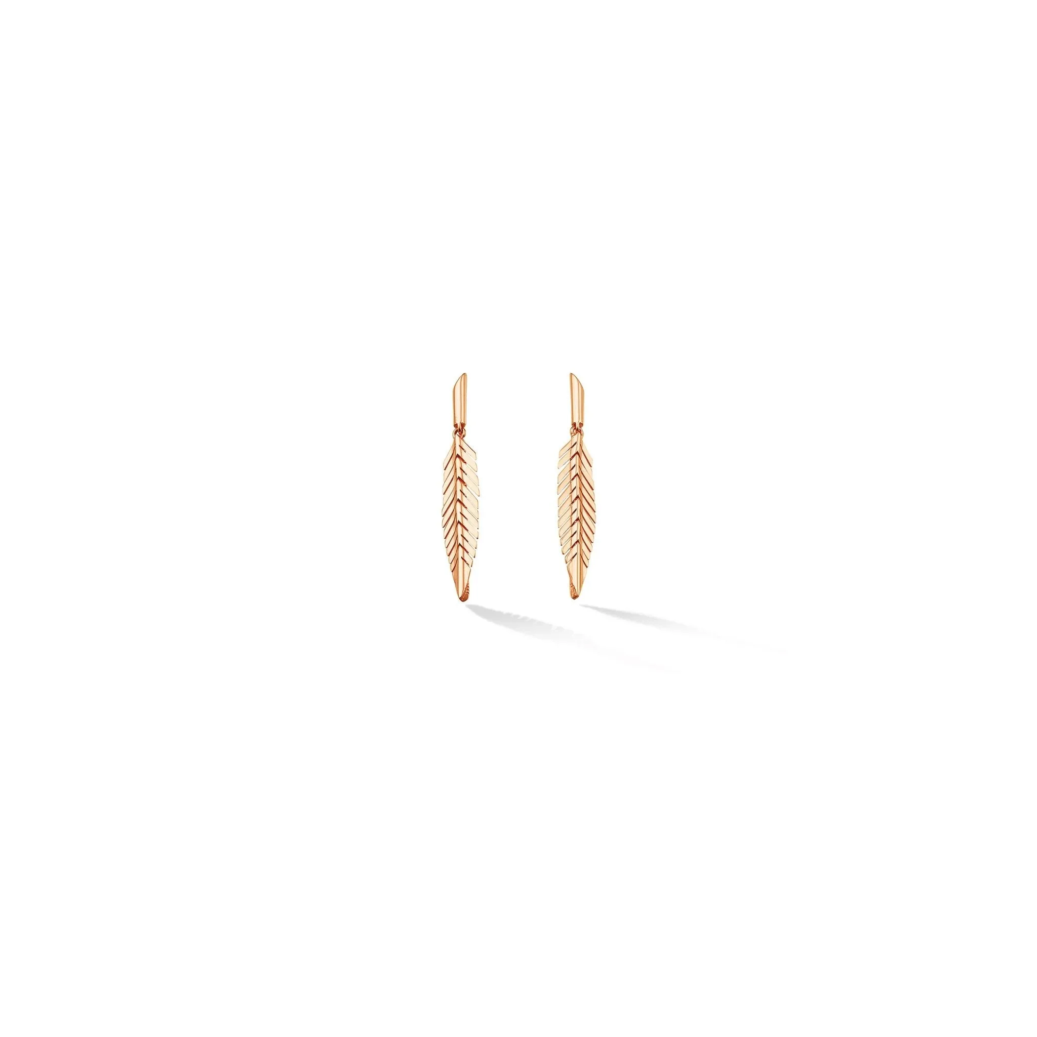 Small Rose Gold Feather Earrings