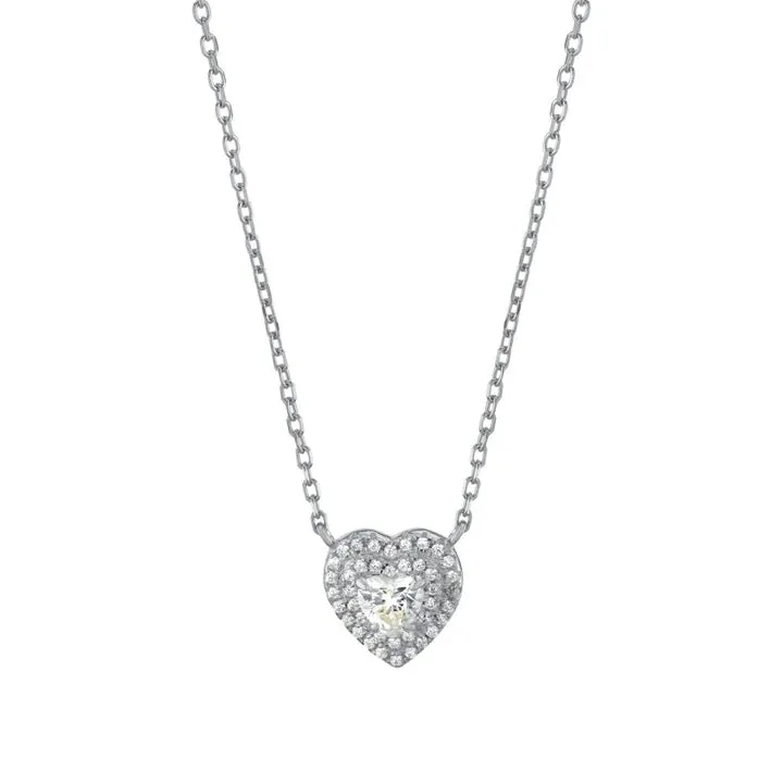 SS CZ heart Pendant