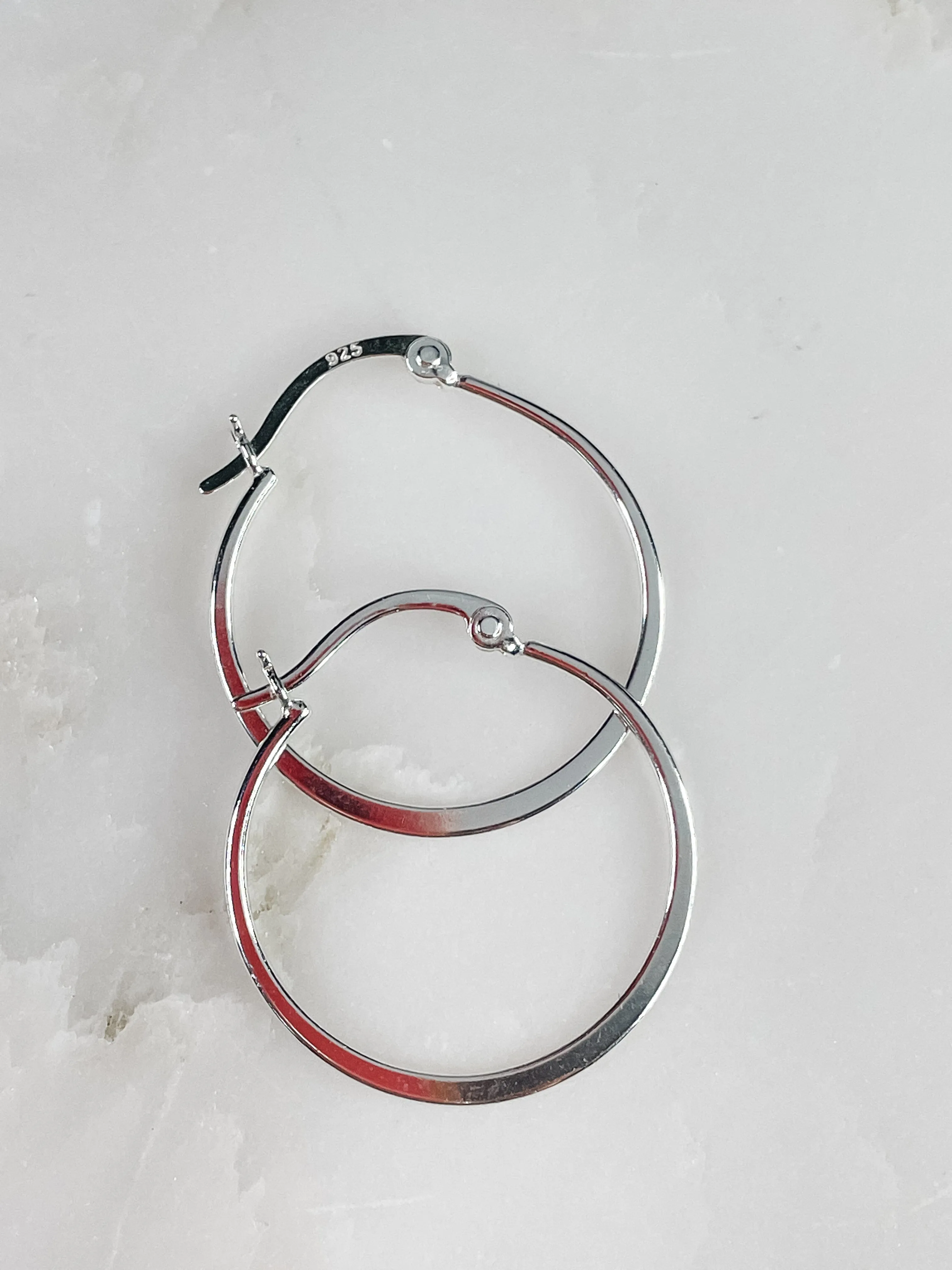 Sterling Silver 28mm Hoop Earrings