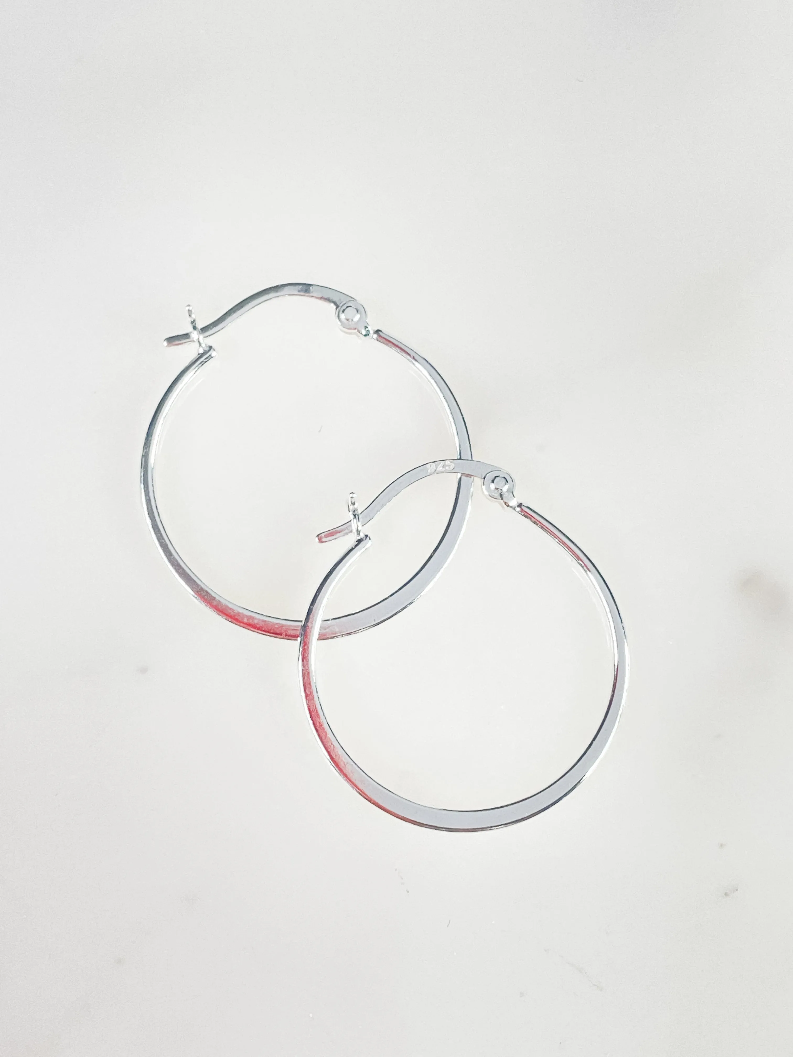 Sterling Silver 28mm Hoop Earrings