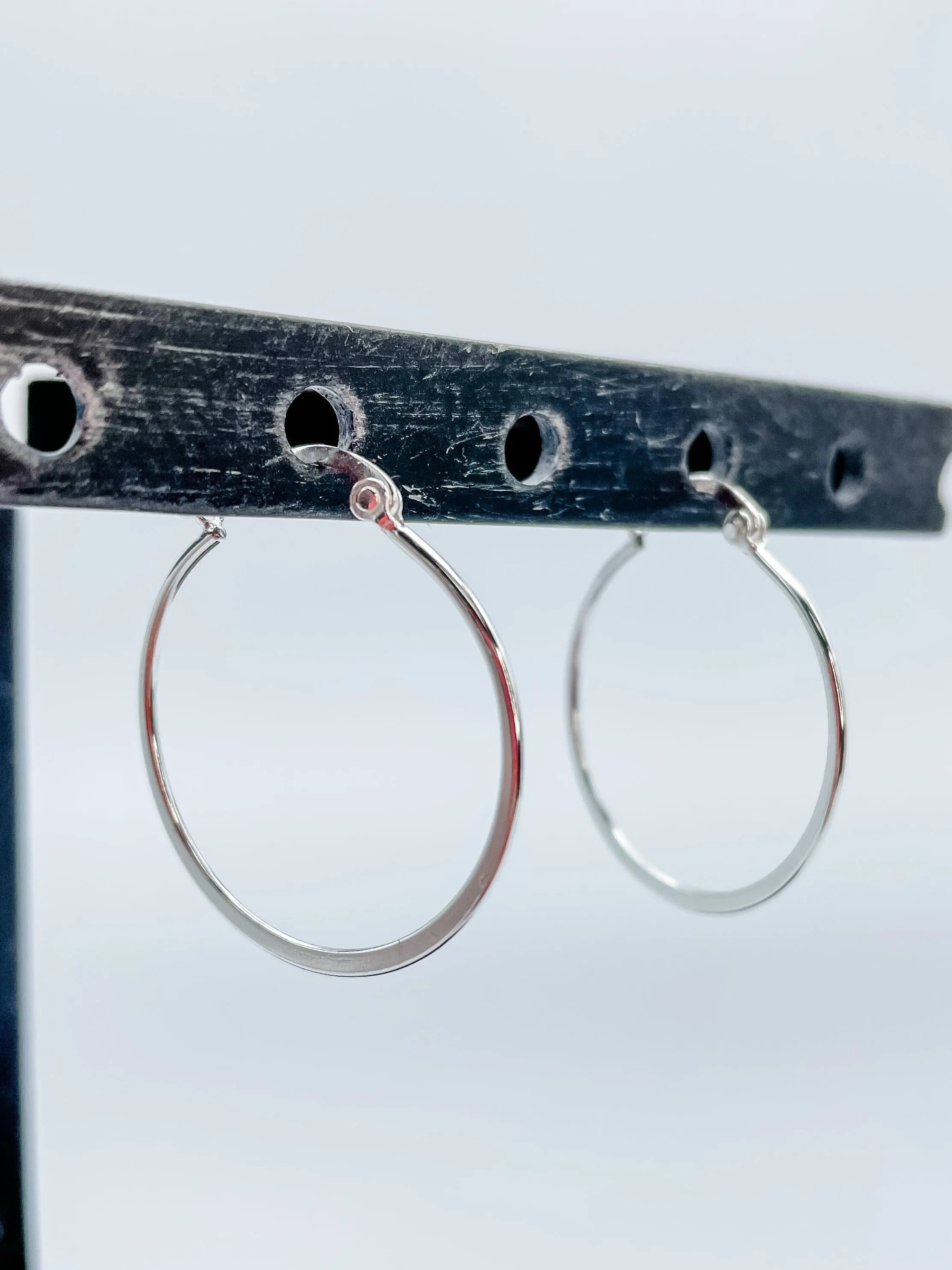 Sterling Silver 28mm Hoop Earrings