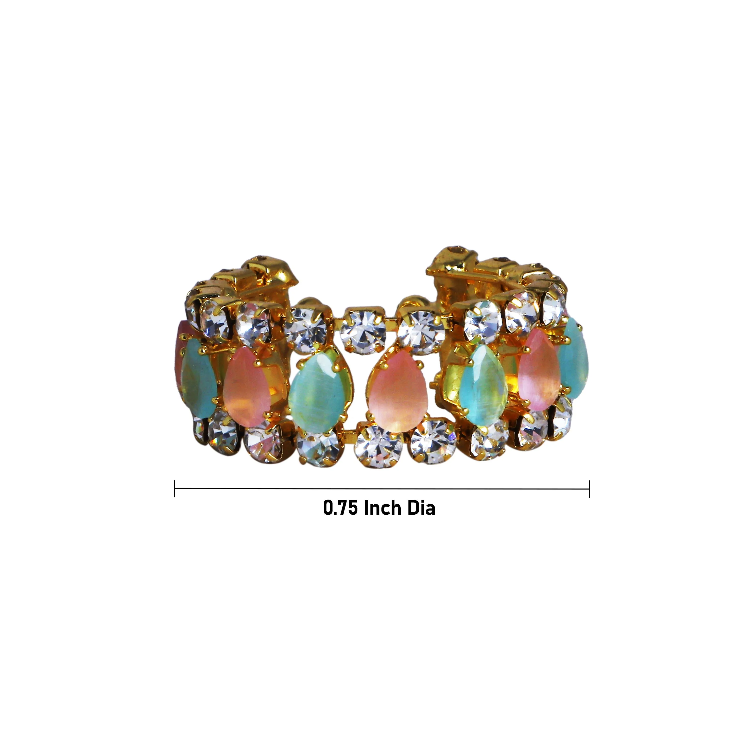 Stone Bangle - 0.5 Inches | Multicolour Stone Jewelry/ Jewellery for Deity