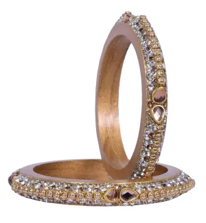 Sukriti Rajasthani Elegant Gold Lac Bangadi Bangle - Set of 2