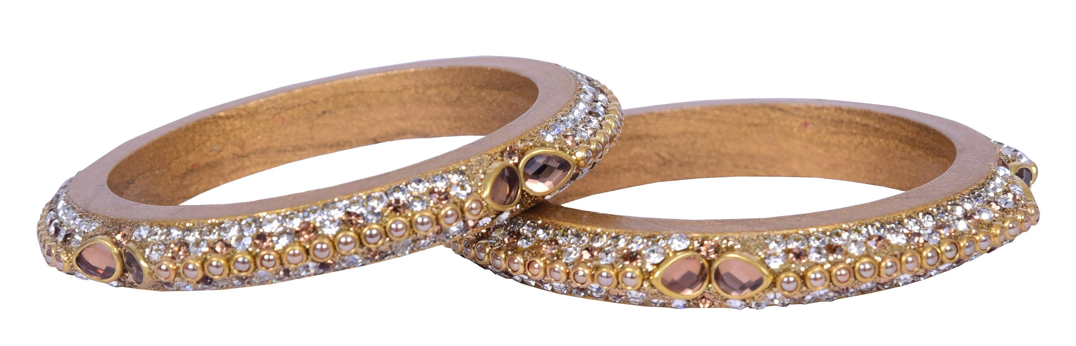 Sukriti Rajasthani Elegant Gold Lac Bangadi Bangle - Set of 2