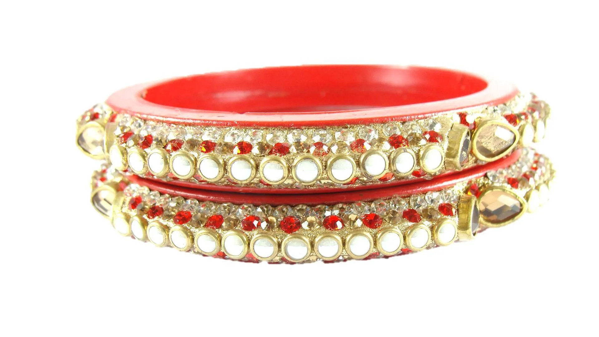 Sukriti Rajasthani Elegant Red Lac Bangadi Bangle - Set of 2