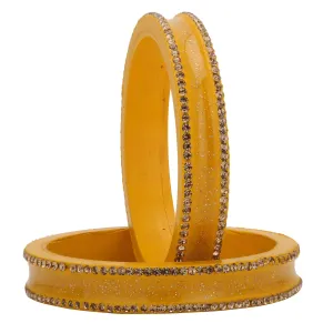 Sukriti Rajasthani Elegant Yellow Lac Bangles for Women - Set of 2