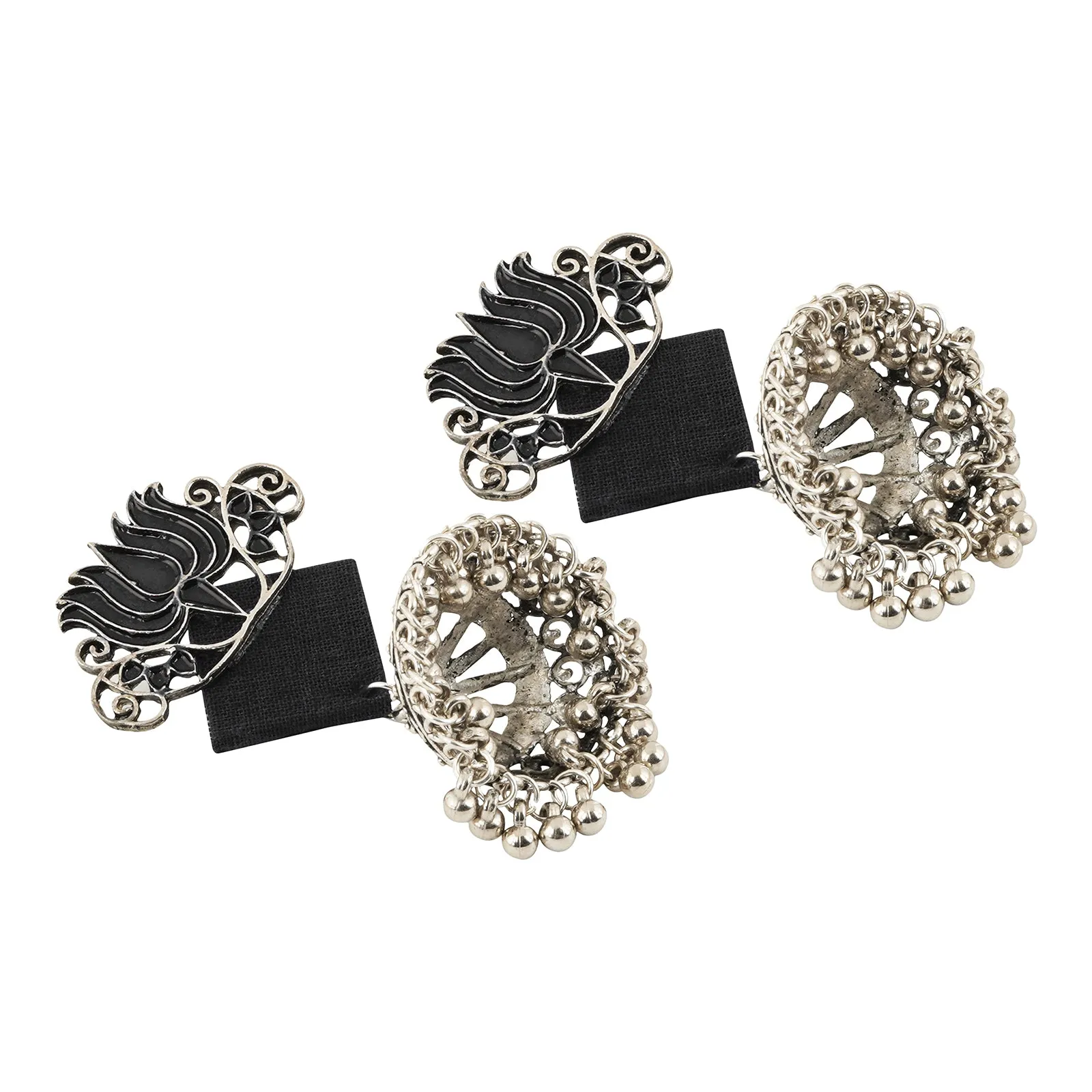 Teejh Helna Black Silver Oxidised Earring