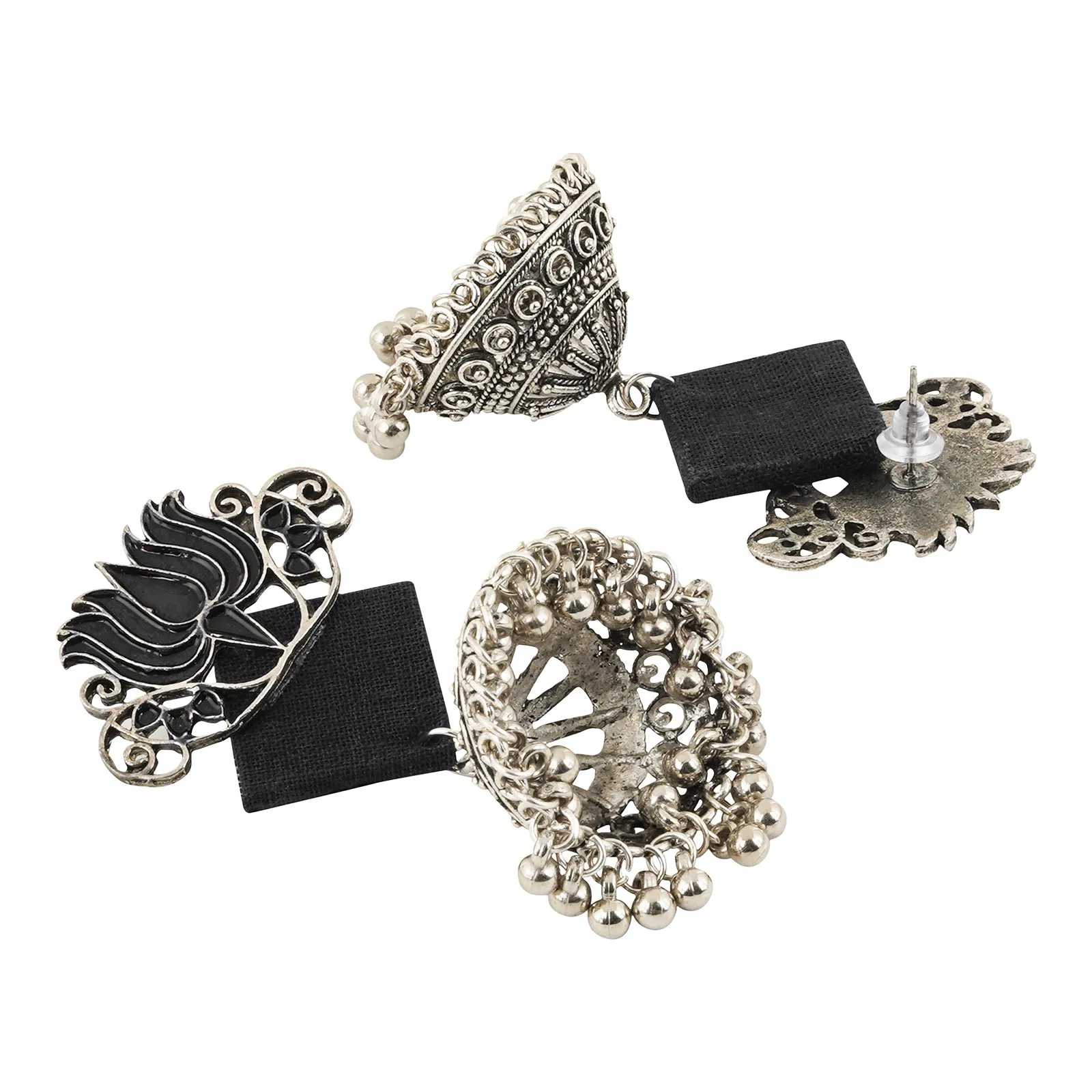 Teejh Helna Black Silver Oxidised Earring