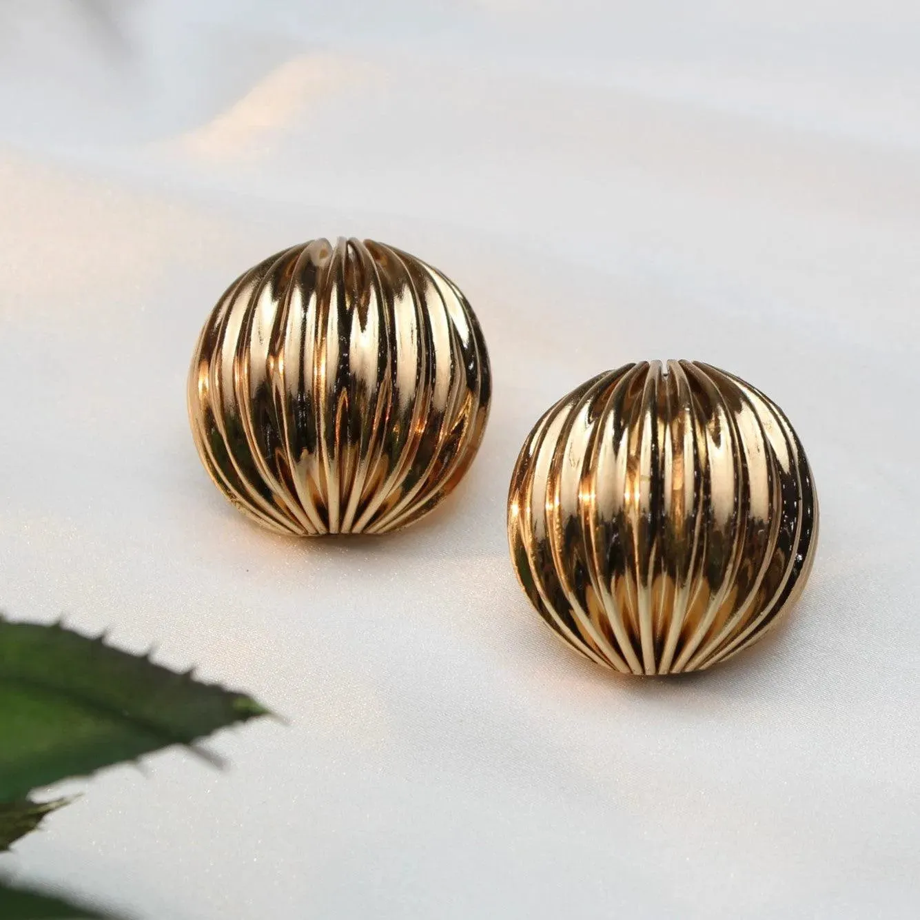 TFC Big Vortex Gold Plated Stud Earrings