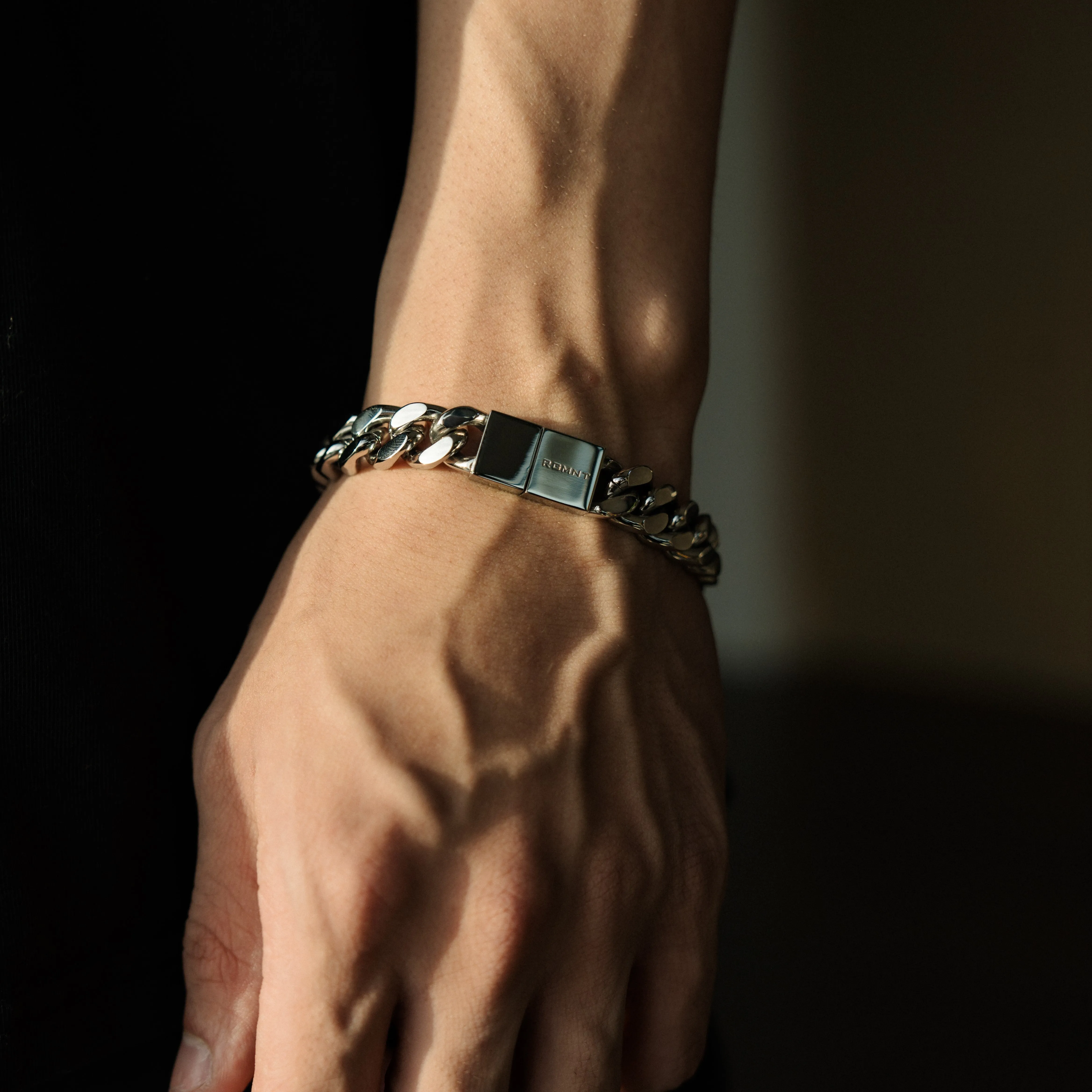 The Beveled Cuban Bracelet 11mm - Silver RG3006