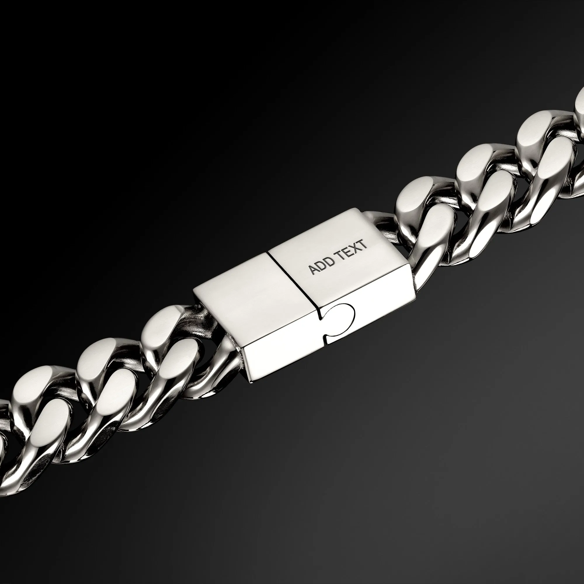 The Beveled Cuban Bracelet 11mm - Silver RG3006