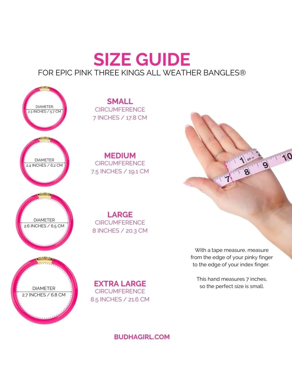 Three Kings All Weather Bangles Epic Pink by BuDhaGirl