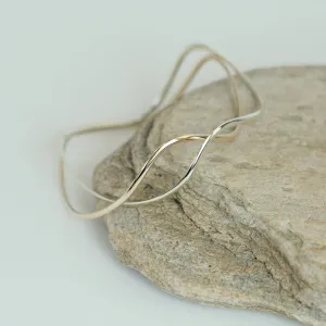 Tidal 2-part Bangle in 9ct Yellow & White Gold