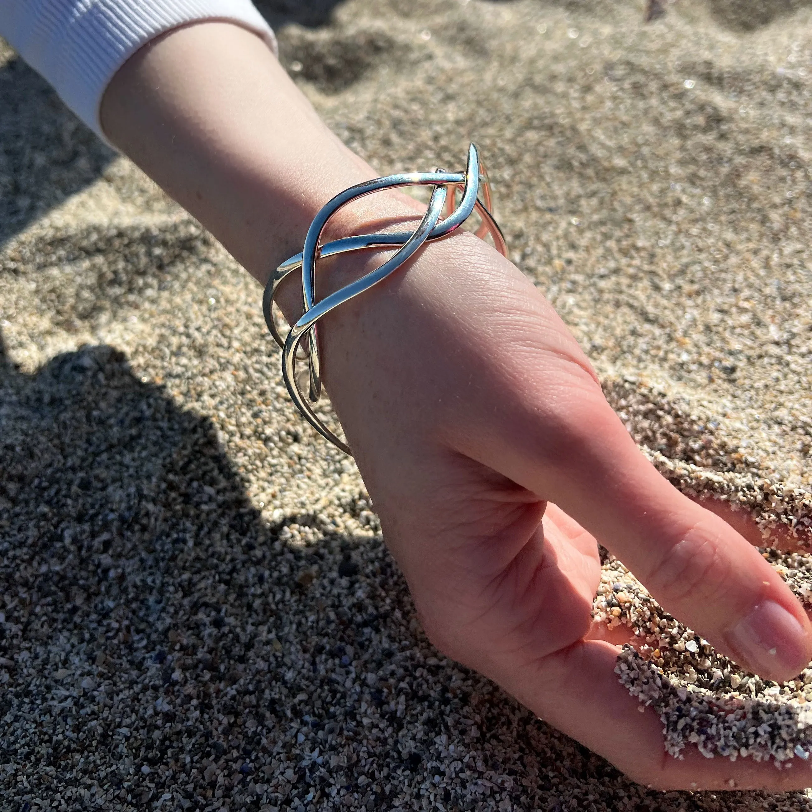 Tidal 3-part Bangle in Sterling Silver