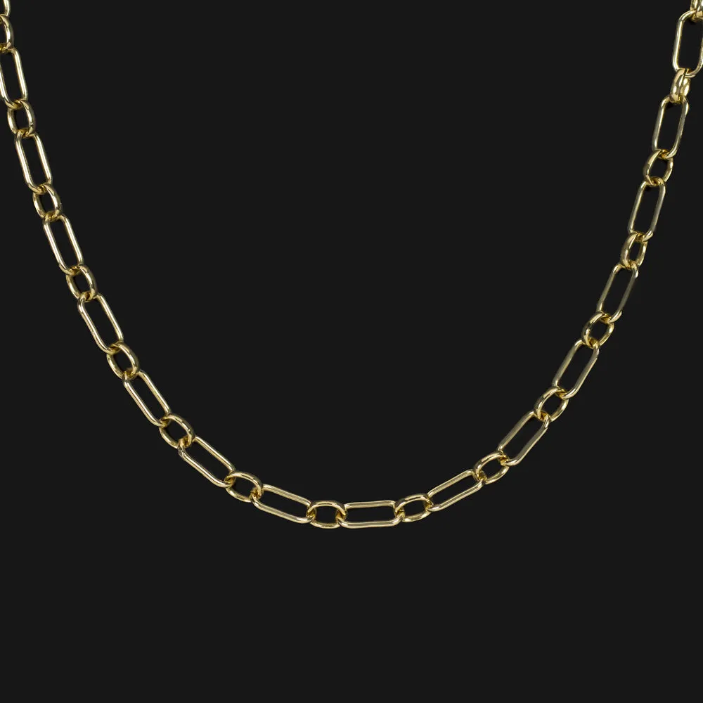 TIFFANY & CO SOLID 18k YELLOW GOLD PAPER CLIP CHAIN NECKLACE 3mm 26 INCH LONG