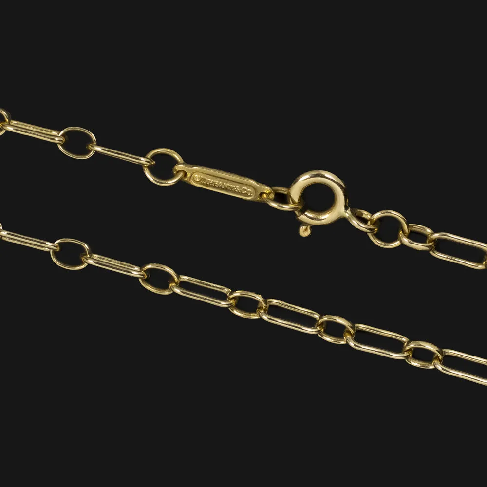TIFFANY & CO SOLID 18k YELLOW GOLD PAPER CLIP CHAIN NECKLACE 3mm 26 INCH LONG