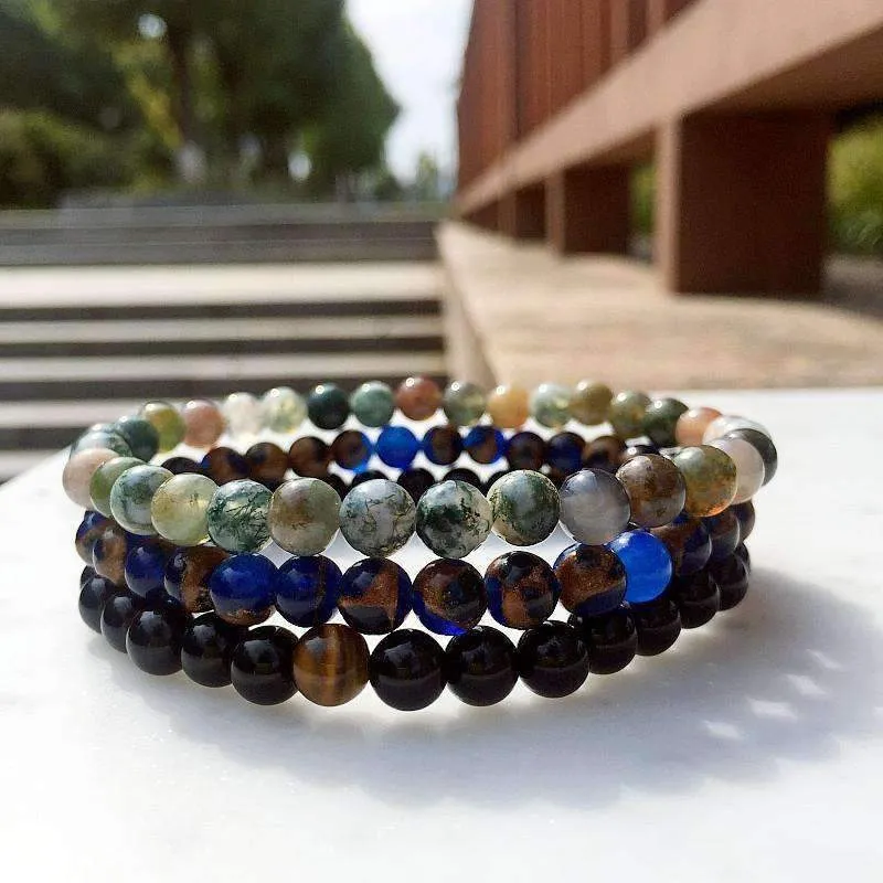 Triple Layer Hematite Natural Stone Bracelet