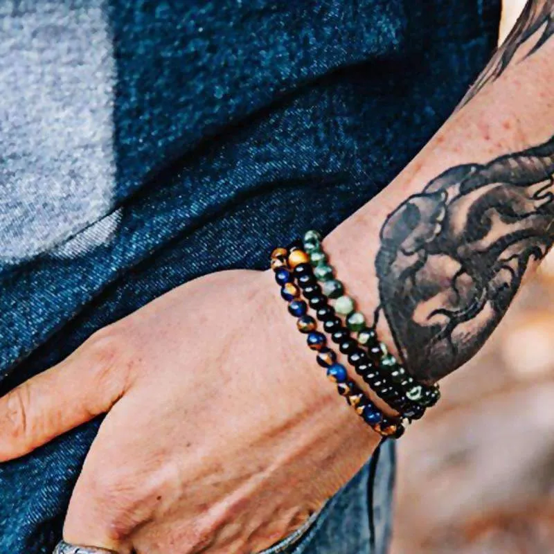 Triple Layer Hematite Natural Stone Bracelet