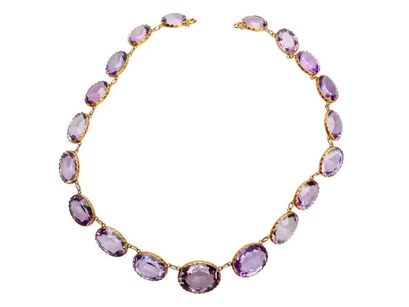 Victorian Classicism - Amethyst Rivière in Gold