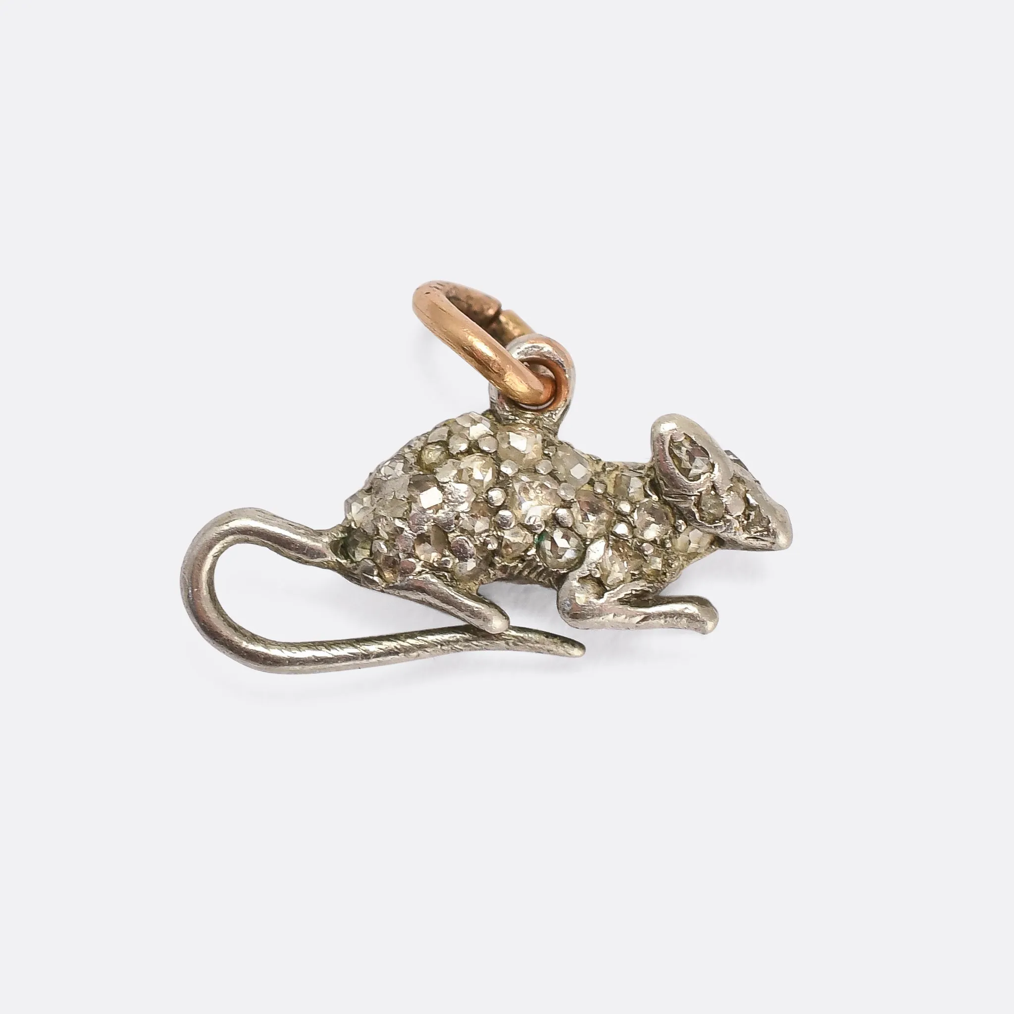 Victorian Diamond Mouse Charm