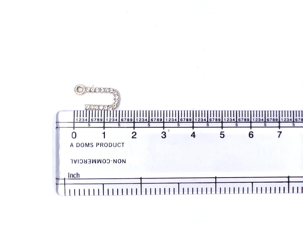White 'U' Stone Studded Metallic Charms