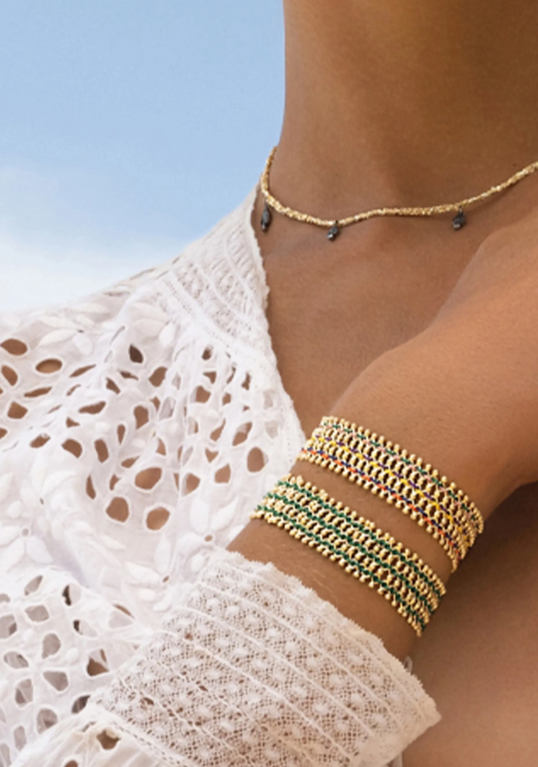 Woven Chain Bracelet_Green