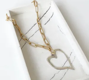 XL Paperclip with Heart Pendant